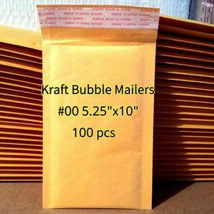 100 NEW bags 5.25"x10" Kraft Bubble Mailers